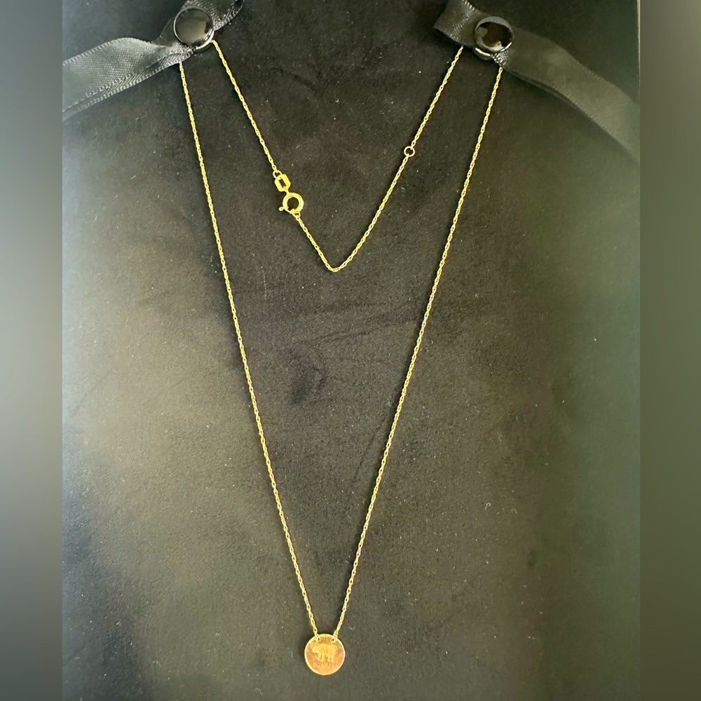 14K yellow gold “  Mama Bear “ necklace